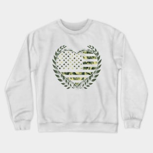 Camo Flag Hearth Desert Veteran US Design Crewneck Sweatshirt